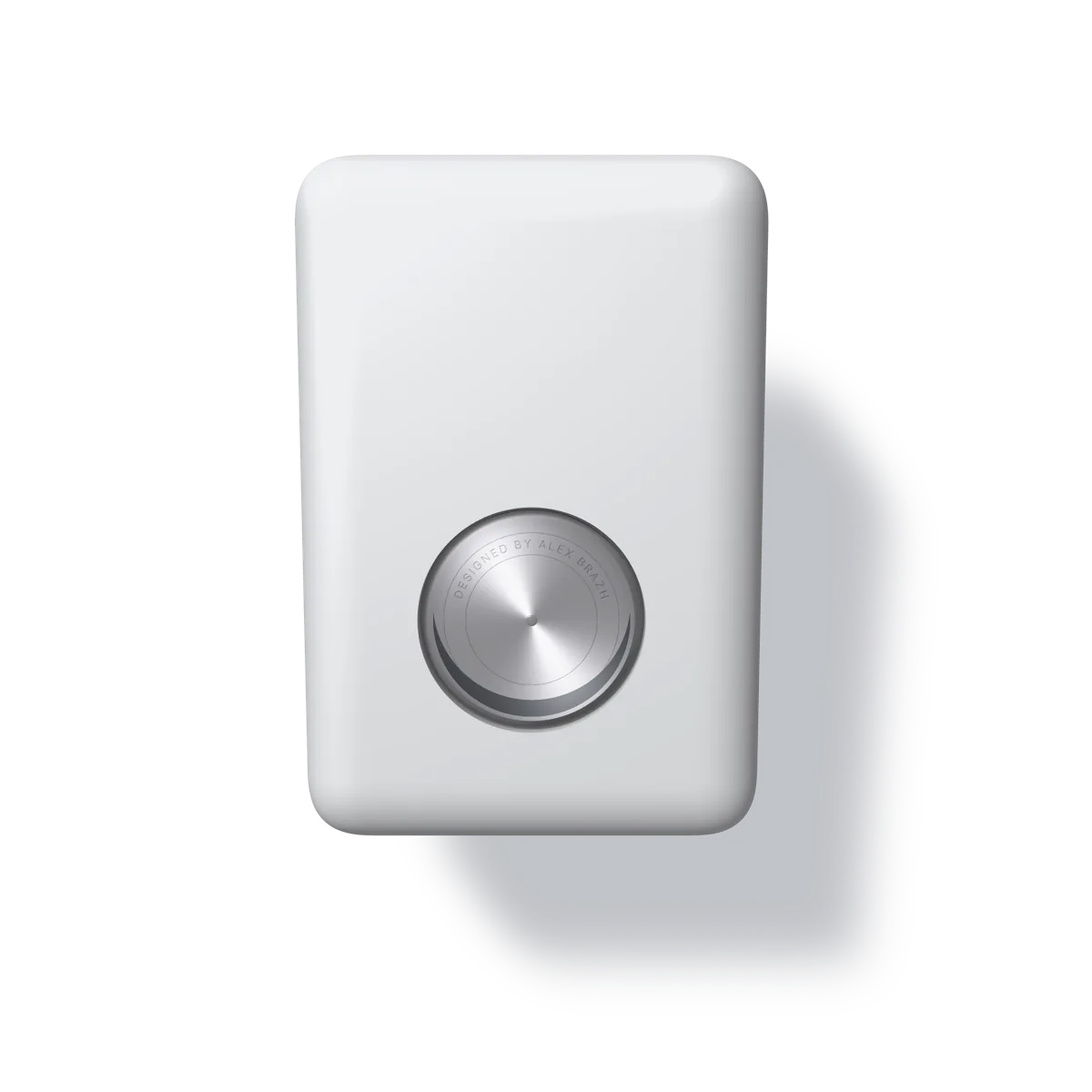 The back of the counter with the disk hanging level, its engraving reading upright